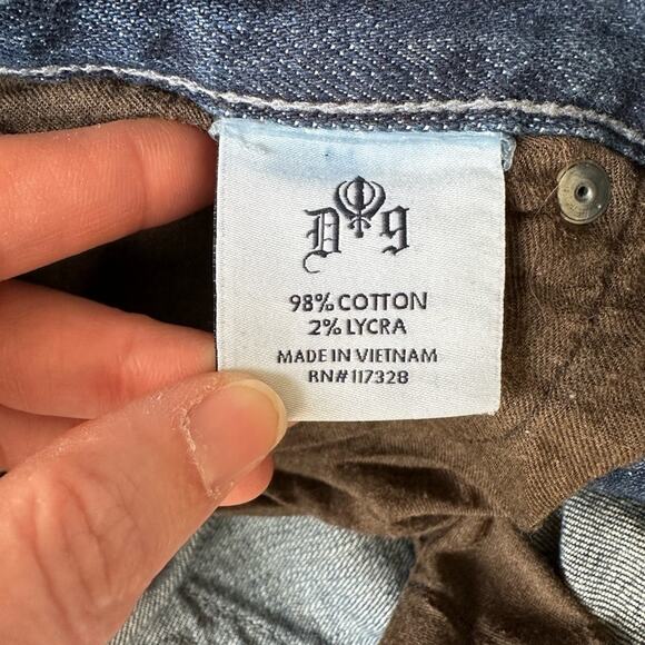 D9 Cuffed Rhinestone Denim blue jean shorts Size 31 - Picture 10 of 13